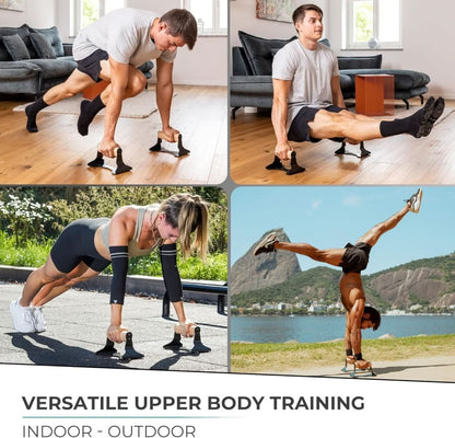 PowerGrip - Ergonomic wooden push-up parallettes with steel core for push-ups