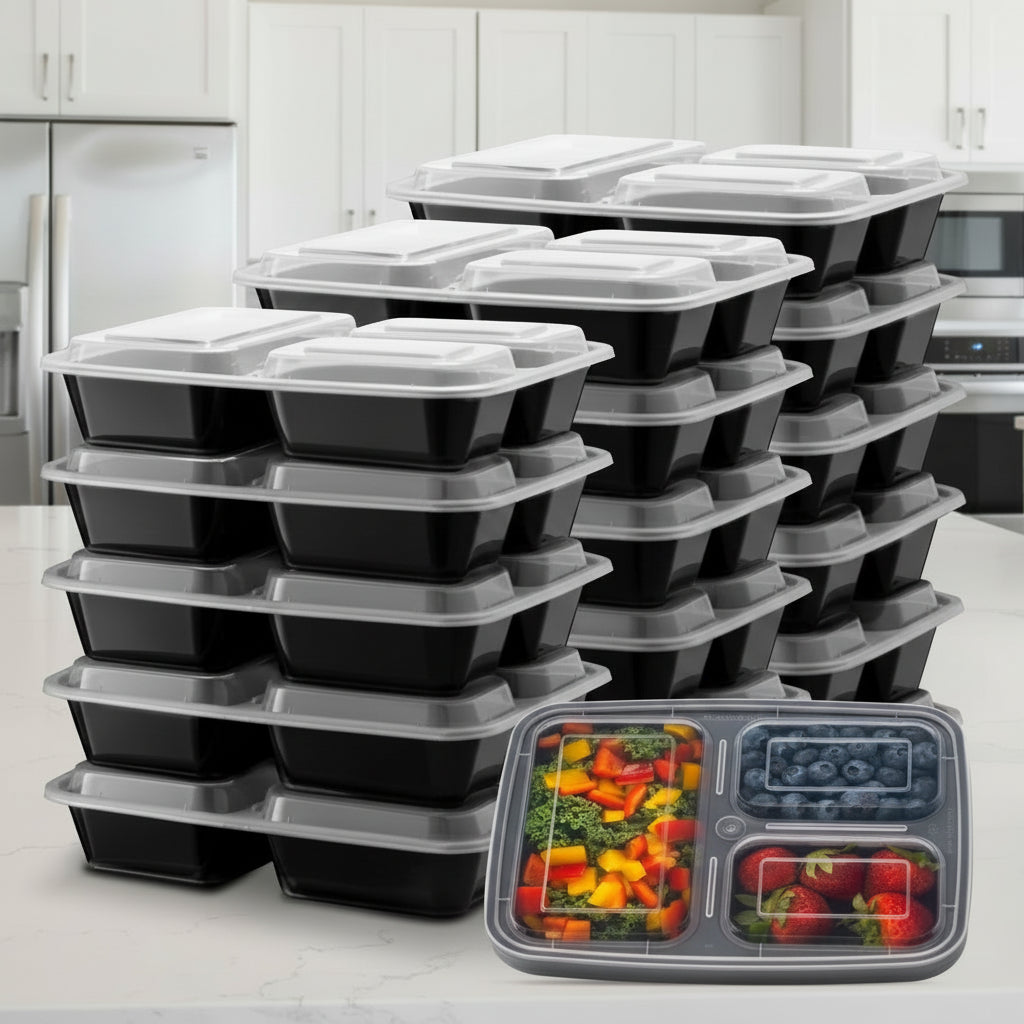 Bento Box with 3 compartments - Efficient meal planning & portion control