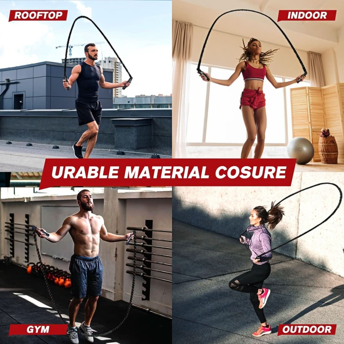 Powerjump - Adjustable weight jump rope for cardio & strength training