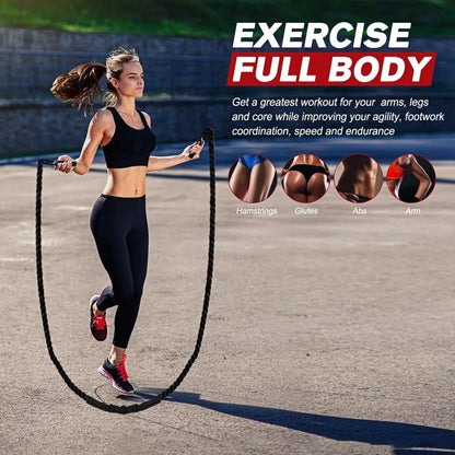Powerjump - Adjustable weight jump rope for cardio & strength training