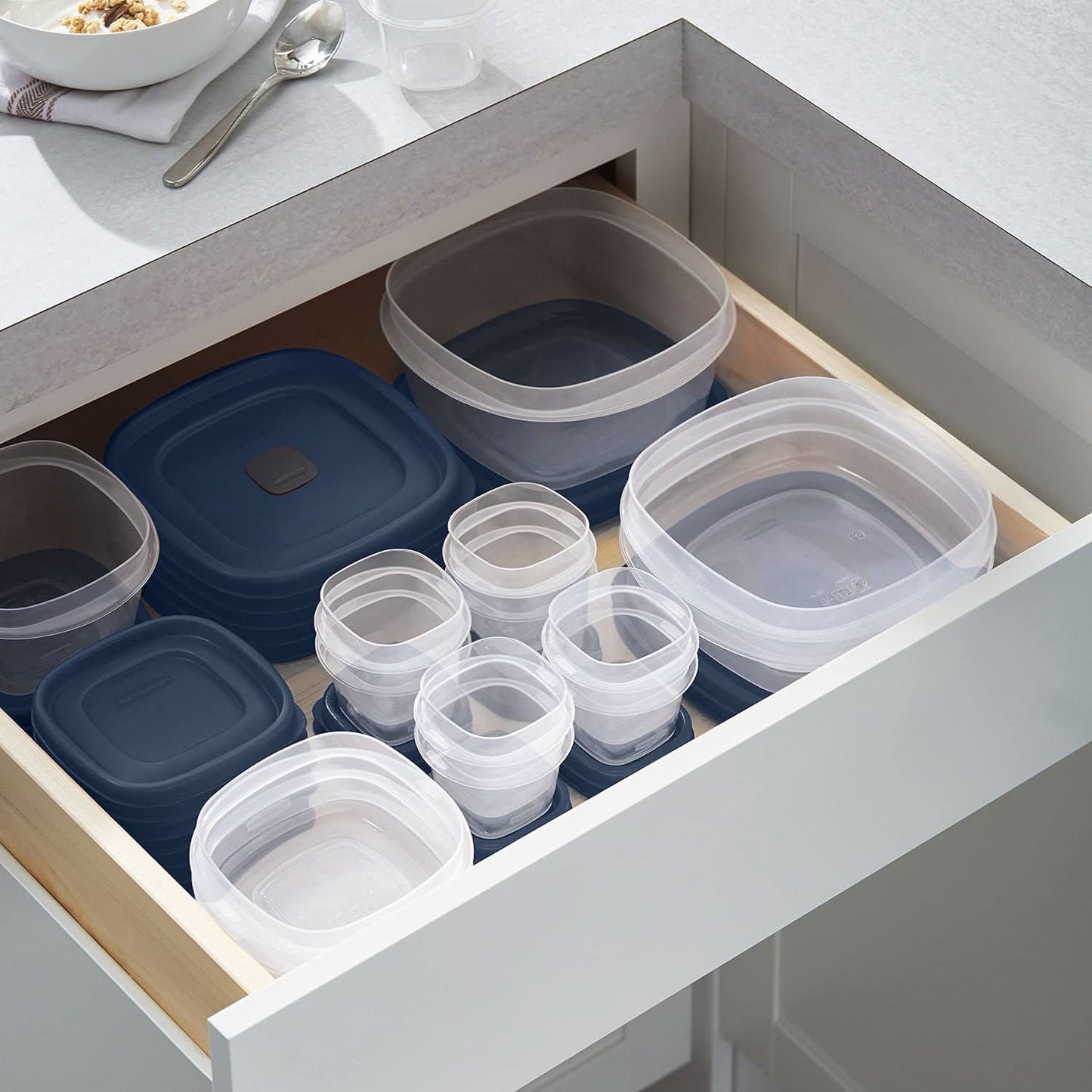 Stackable Food Storage Containers - Stackable and leak-free for an organised kitchen