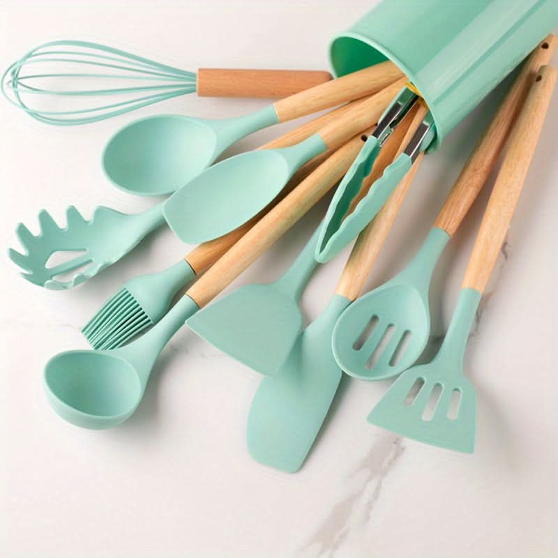 Silicone kitchen utensil set - Heat-resistant & stylish for every kitchen