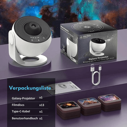 GalaxySky - HD starry sky projector with 13 galaxy discs