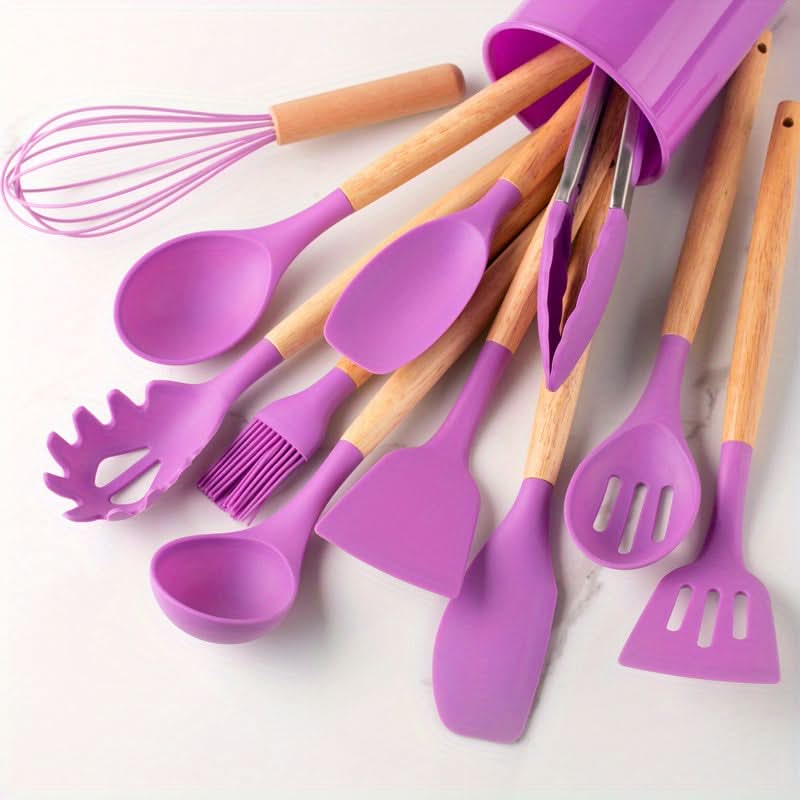 Silicone kitchen utensil set - Heat-resistant & stylish for every kitchen