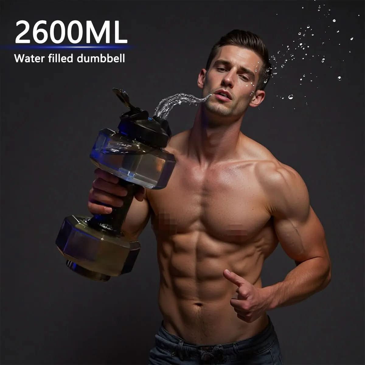 Hydraflex - Dumbbell water bottle 550ml for fitness & everyday life | 2-in-1 design