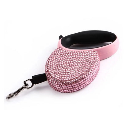 SPARKPAW – Luxury Retractable Leash with Rhinestones for Small Dogs & Cats