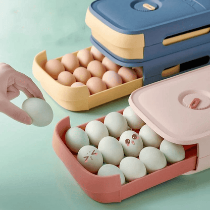 FridgeNest Egg Drawer - Practical fridge drawer for 18-20 eggs with freshness indicator
