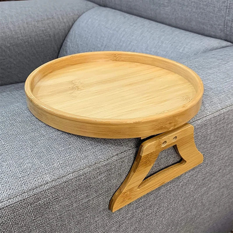 COMFORTCLIP – Clip-On Natural Wood Armrest Tray for Drinks & Snacks