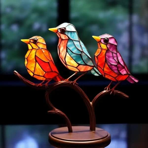 ACRÝAVIA – Handmade colorful bird statue made of acrylic for home decor