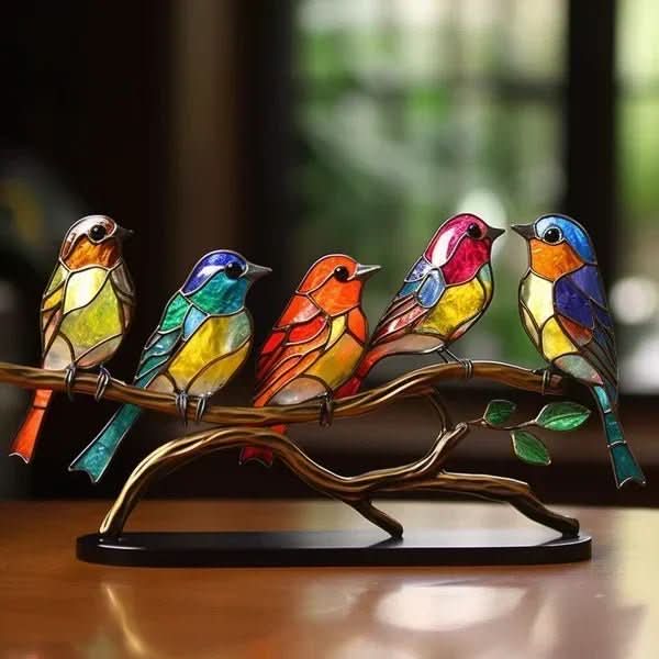 ACRÝAVIA – Handmade colorful bird statue made of acrylic for home decor