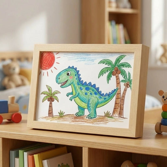 SKETCHBOX – Wooden display frame for children's drawings with storage function