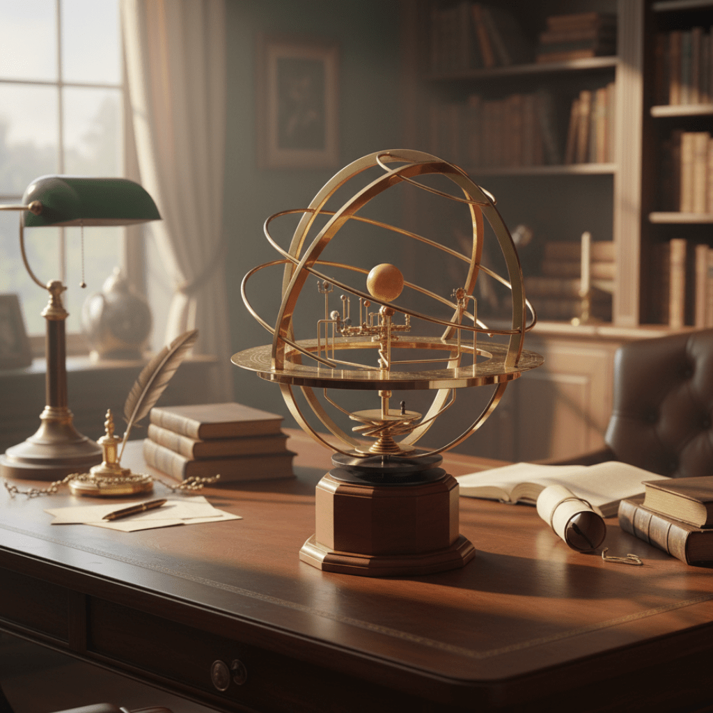 NINEORBIT – Brass Solar System Display with 9 Precisely Crafted Planets