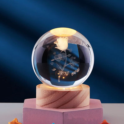 LUMICRYSTA – Elegant 3D LED night lamp with sparkling crystal shine