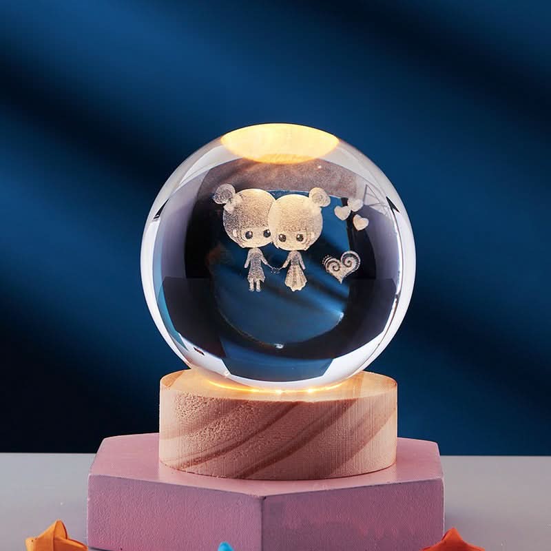 LUMICRYSTA – Elegant 3D LED night lamp with sparkling crystal shine
