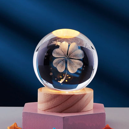 LUMICRYSTA – Elegant 3D LED night lamp with sparkling crystal shine