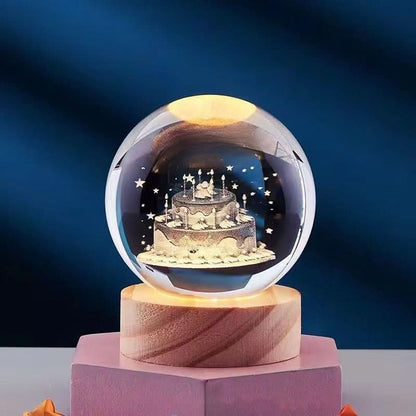 LUMICRYSTA – Elegant 3D LED night lamp with sparkling crystal shine