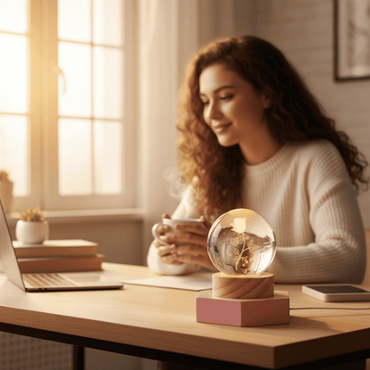 LUMICRYSTA – Elegant 3D LED night lamp with sparkling crystal shine