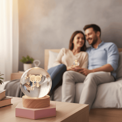 LUMICRYSTA – Elegant 3D LED night lamp with sparkling crystal shine
