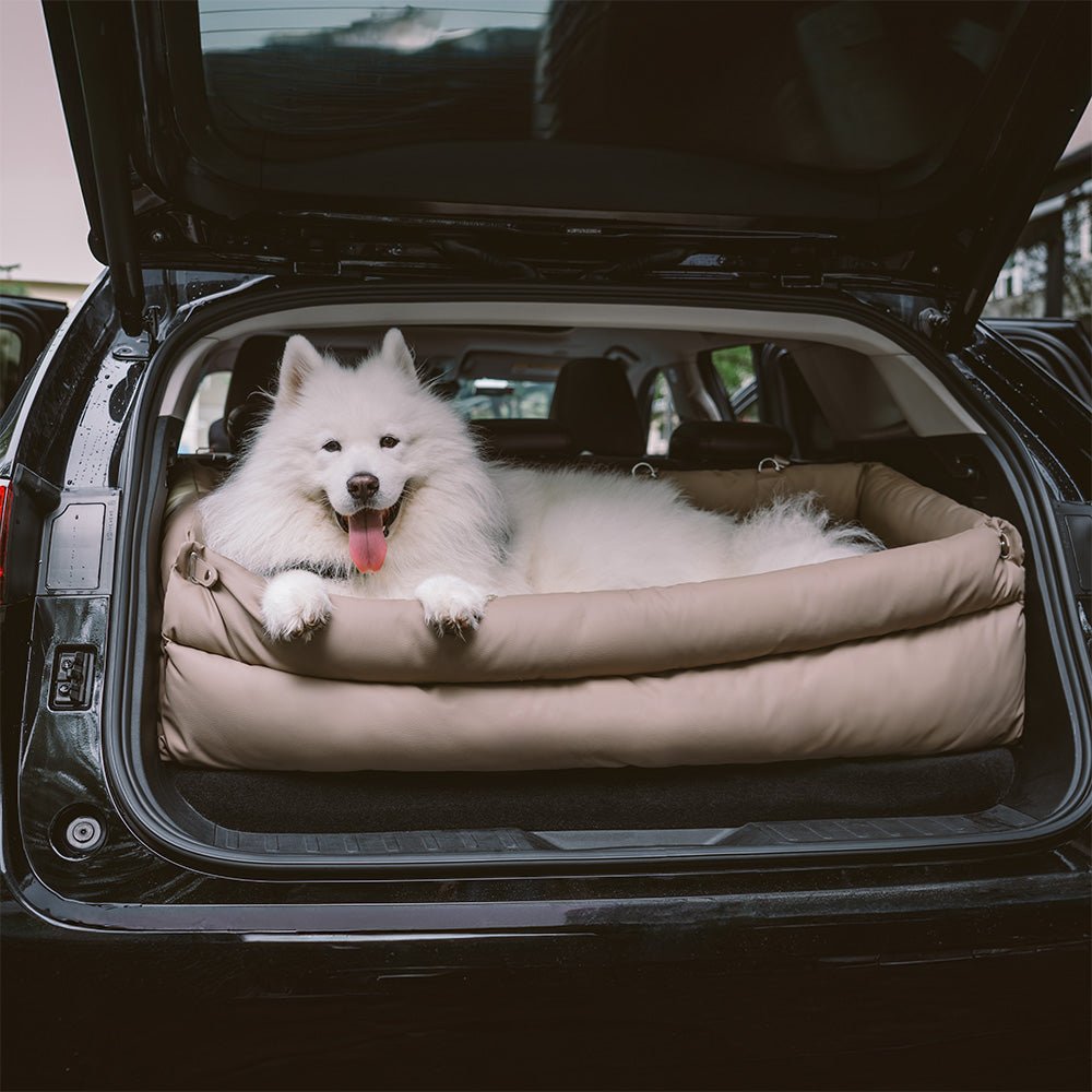 SEATPAW ELITE – Large Dog Car Seat Bed made of Faux Leather with Elegant Finish and Non-Slip Support
