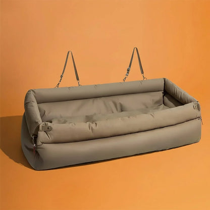 SEATPAW ELITE – Large Dog Car Seat Bed made of Faux Leather with Elegant Finish and Non-Slip Support