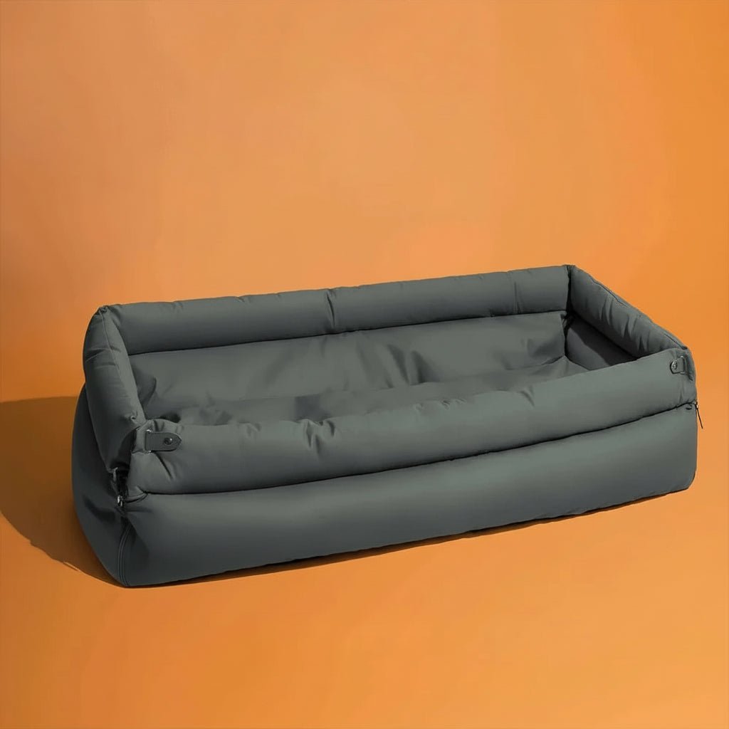 SEATPAW ELITE – Large Dog Car Seat Bed made of Faux Leather with Elegant Finish and Non-Slip Support