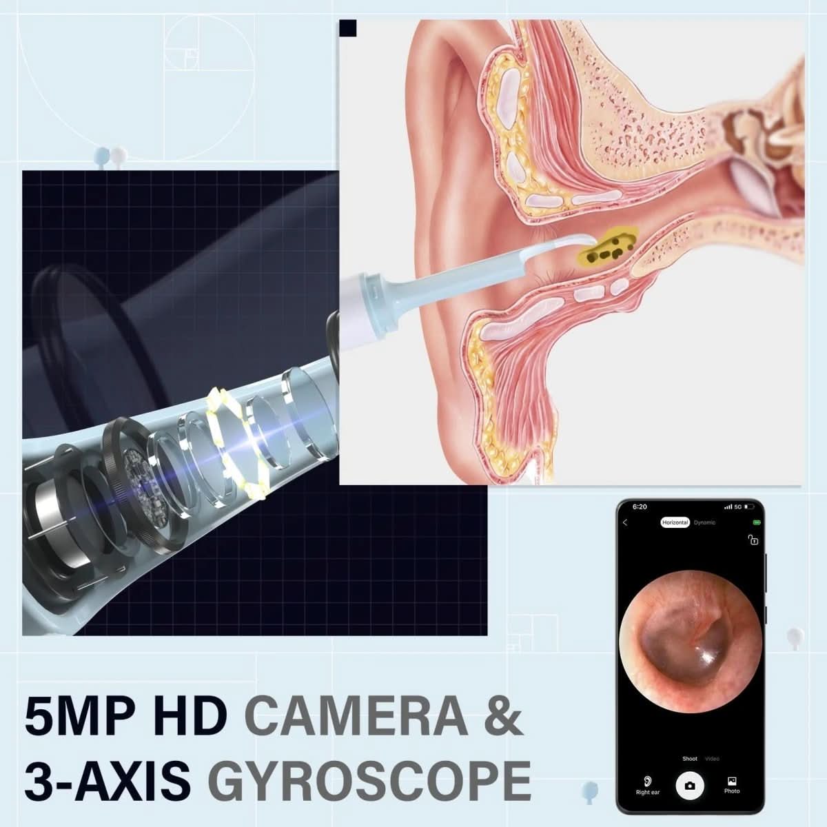 SmartView Mini WiFi Endoscope – 1080P Inspection Camera with 6 LED