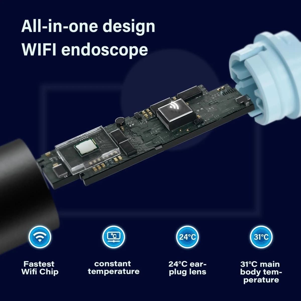 SmartView Mini WiFi Endoscope – 1080P Inspection Camera with 6 LED