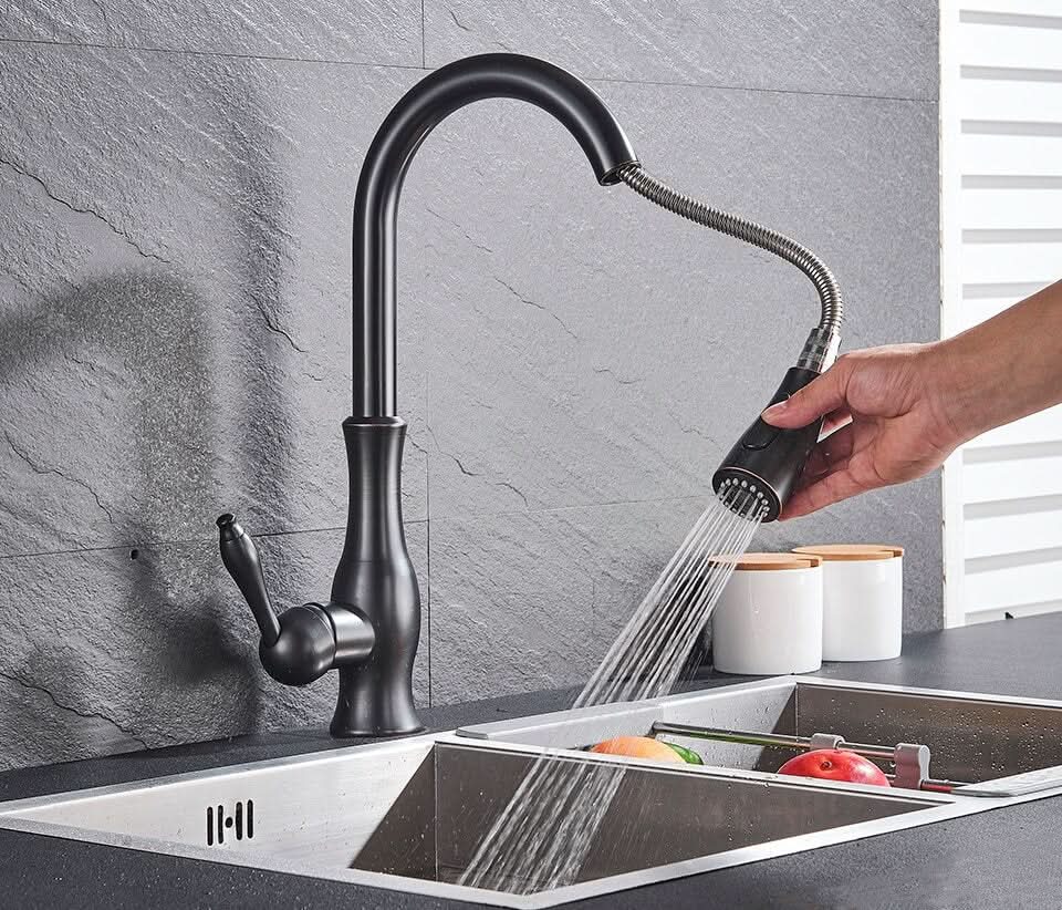 FLEXFLOW Kitchen Tap - Extendable stainless steel kitchen tap for flexible & stylish kitchen work