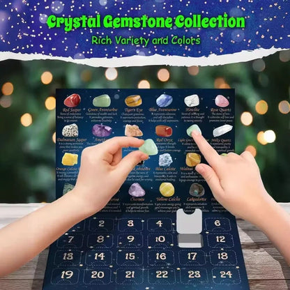 CRYSTAL ADVENT STONE CALENDAR 2025 – 24 natural gemstones for the Christmas countdown