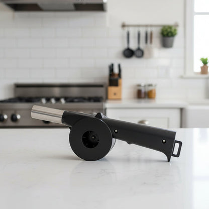 BBQ AirBlower - Hand-operated barbecue fan for effortless charcoal lighting