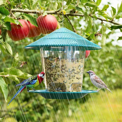 HEXAFEEDER – High-quality hexagonal bird feeder for outdoor use with easy refilling & weather protection