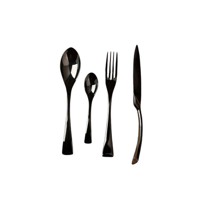NOIRSTEEL – Elegant Black Stainless Steel Cutlery Set