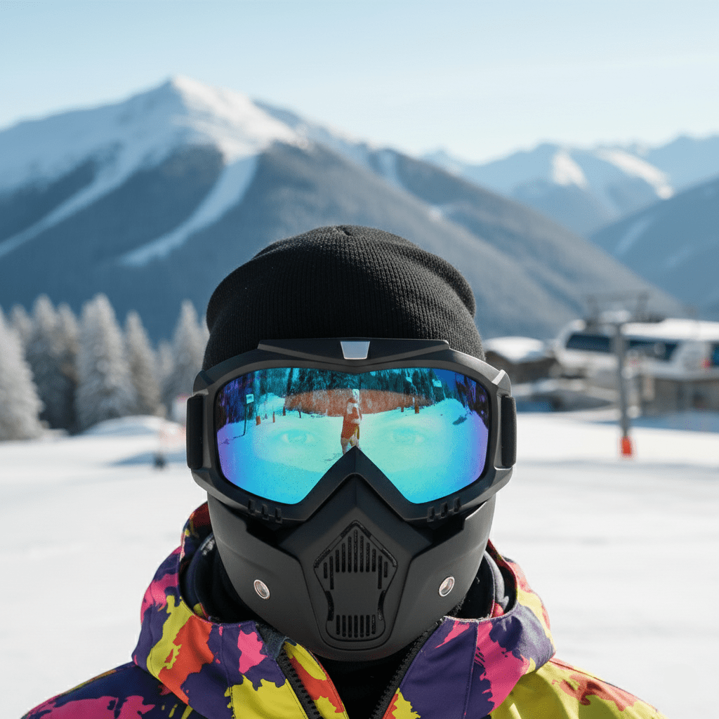 GLACIERMASK PRO – Full-face ski mask with shatterproof TPU frame & crystal-clear PC lens