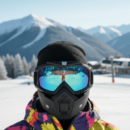 GLACIERMASK PRO – Full-face ski mask with shatterproof TPU frame & crystal-clear PC lens
