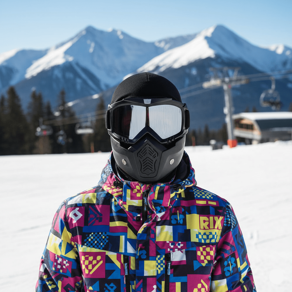 GLACIERMASK PRO – Full-face ski mask with shatterproof TPU frame & crystal-clear PC lens