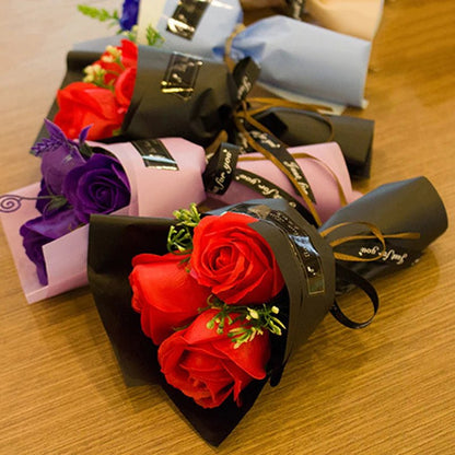 HOMEBLOOM – Artificial Bouquet with Rose Soap Flowers for Valentine's Day and Luxury Decoration