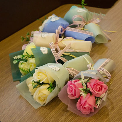 HOMEBLOOM – Artificial Bouquet with Rose Soap Flowers for Valentine's Day and Luxury Decoration