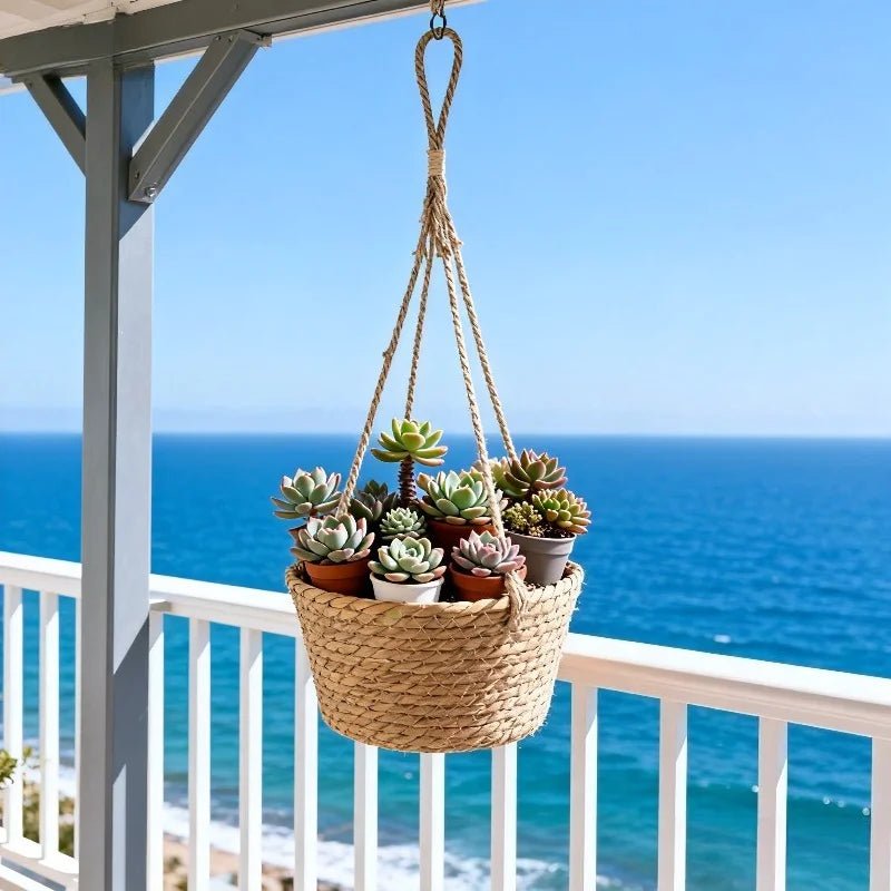 BLOOMKNOT – Rustic Hand-Knotted Macrame Plant Hanger Made of Cord for Orchids and Houseplants