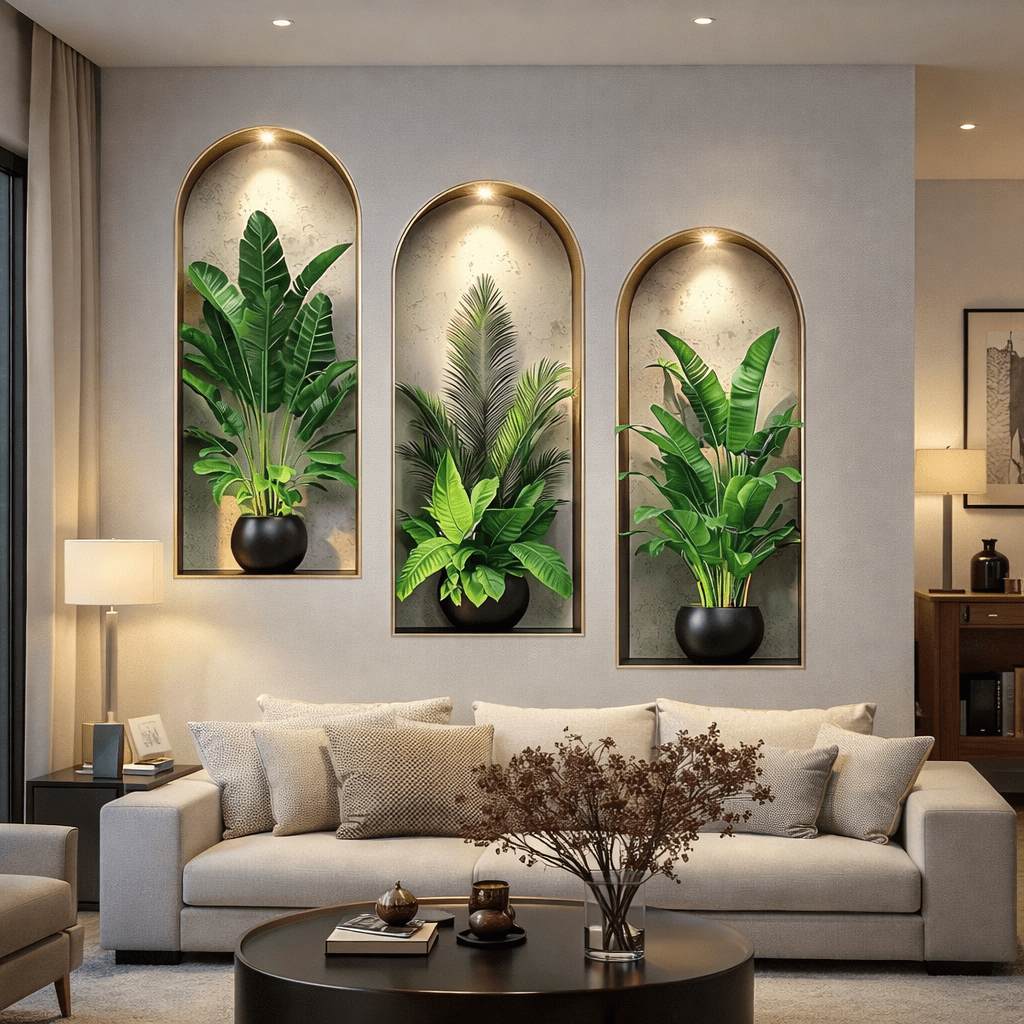 LEAFHARMONY – Lifelike 3D Plant Wall Stickers for Natural Room Design