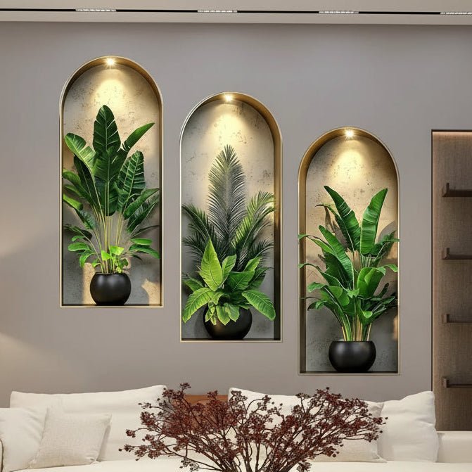LEAFHARMONY – Lifelike 3D Plant Wall Stickers for Natural Room Design