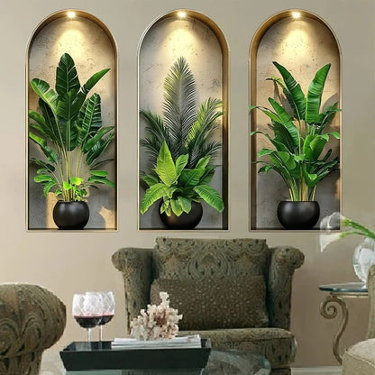 LEAFHARMONY – Lifelike 3D Plant Wall Stickers for Natural Room Design
