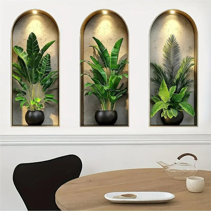 LEAFHARMONY – Lifelike 3D Plant Wall Stickers for Natural Room Design