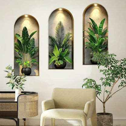 LEAFHARMONY – Lifelike 3D Plant Wall Stickers for Natural Room Design