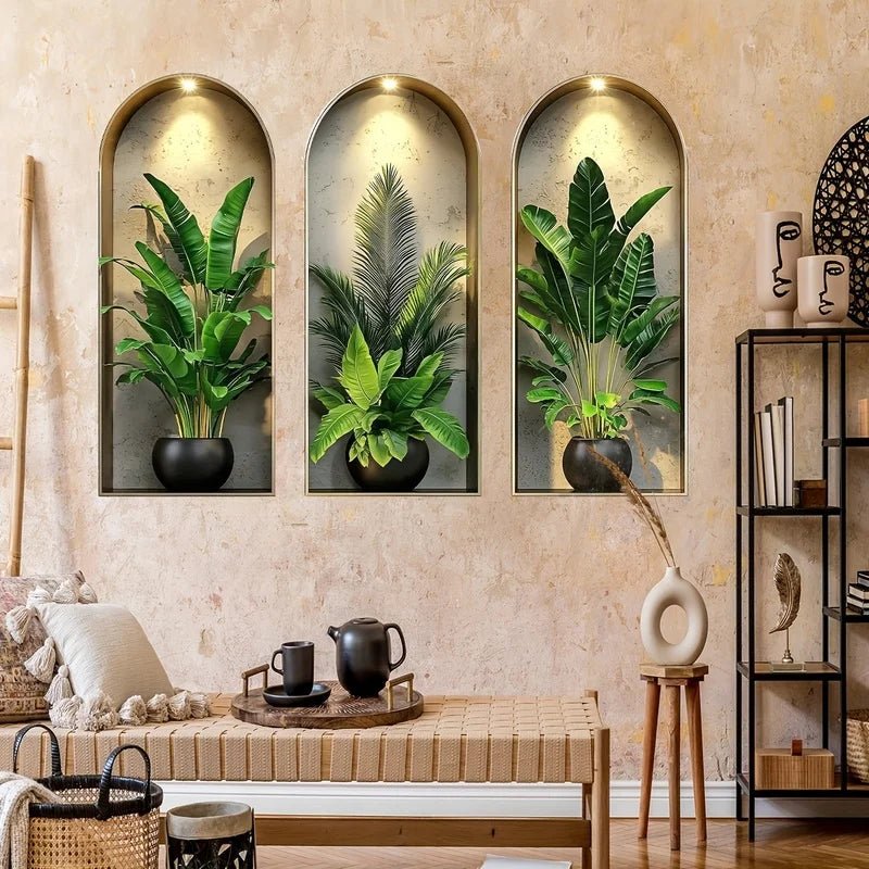 LEAFHARMONY – Lifelike 3D Plant Wall Stickers for Natural Room Design