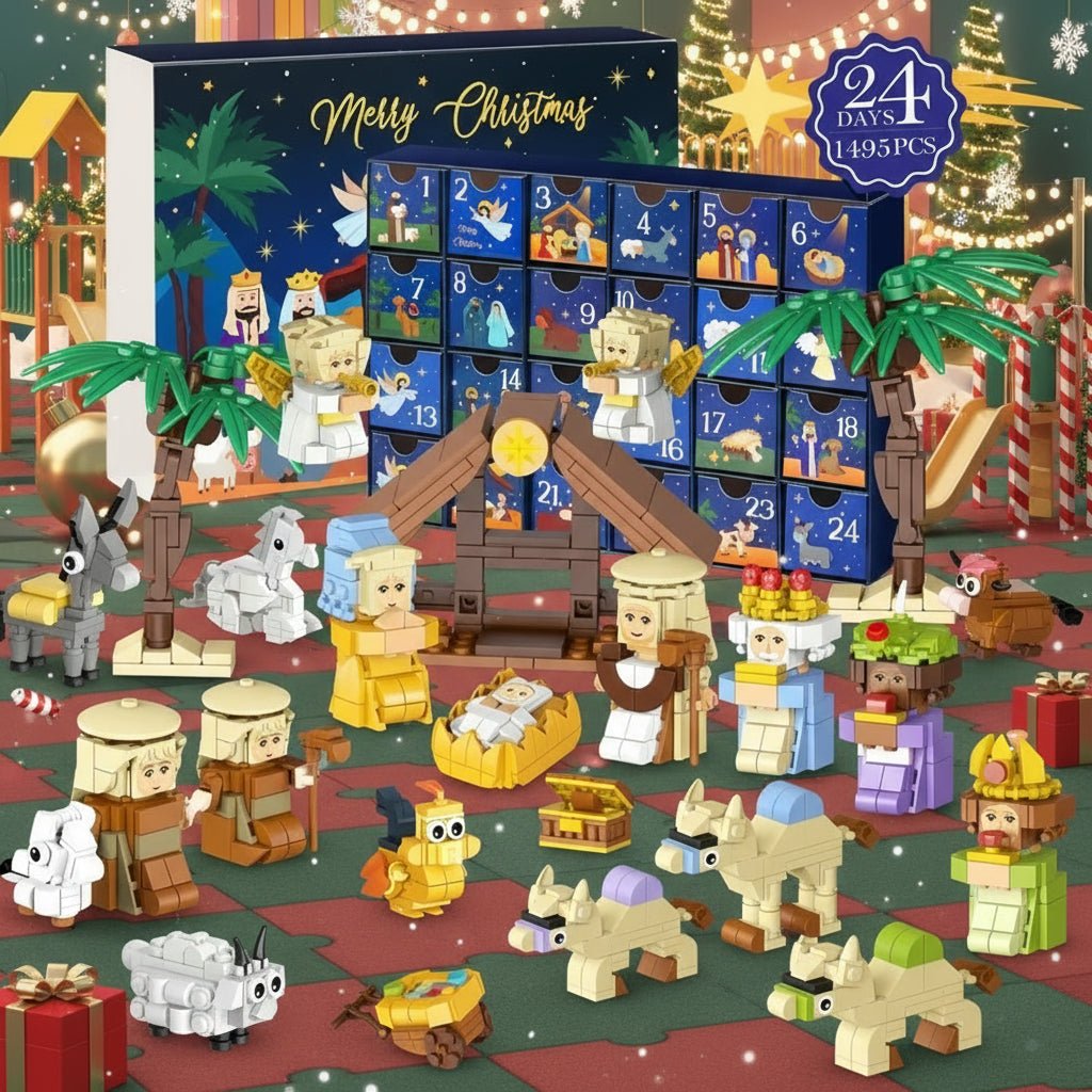 STACKMAS – Creative DIY Advent Calendar with Nativity Motif and 24 Building Blocks for Families