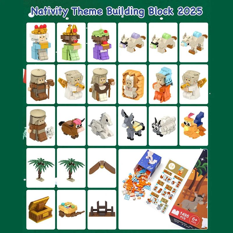 STACKMAS – Creative DIY Advent Calendar with Nativity Motif and 24 Building Blocks for Families