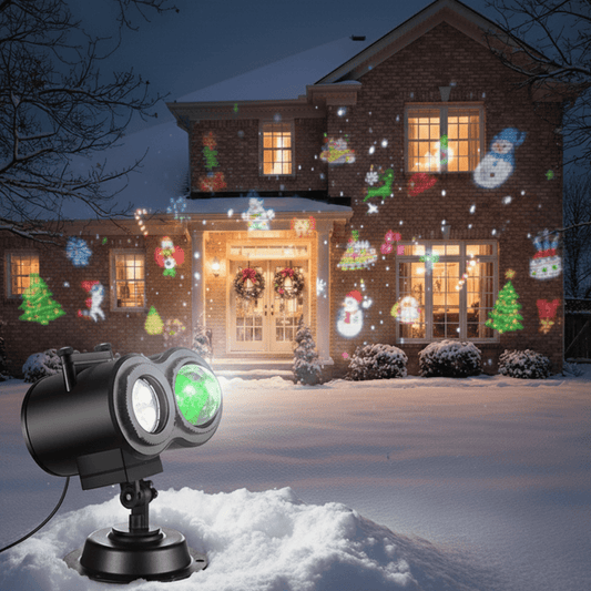 LUMIPROJ – Outdoor Christmas Lights Projector with 16 Holiday Motifs