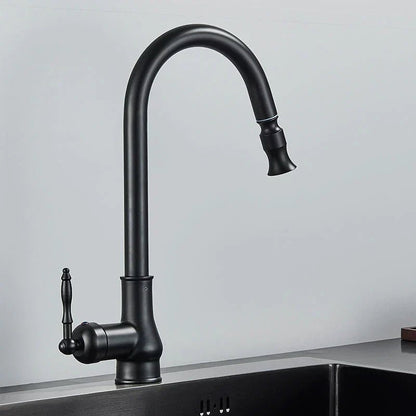 SMARTSPOUT – Kitchen faucet with pull-out function in antique bronze and touch sensor
