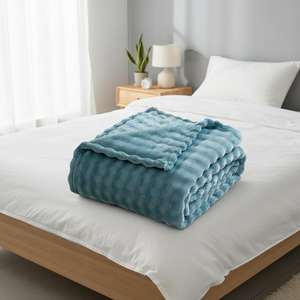 SOFTDIM – Cozy 3D Bubble Plush Blanket for All Seasons