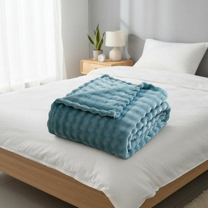 SOFTDIM – Cozy 3D Bubble Plush Blanket for All Seasons